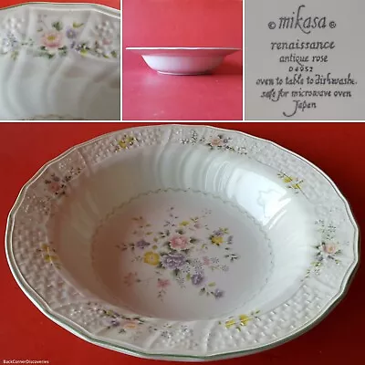 Mikasa Japan Renaissance ANTIQUE ROSE D4952 10  Round Vegetable Bowl. Green Trim • $32.95