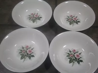 Mount Clemens Pottery ~ Mtc111 ~  (4) 6  Soup Bowls ~ Rose Bouquet ~ Used • $19.95