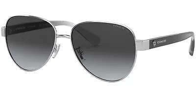 Coach Women's Polarized Shiny Silver-Tone Aviator Sunglasses - HC7111-9001T3-57 • $64.99