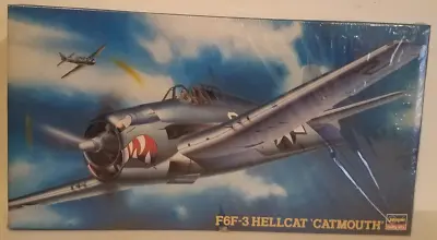 VINTAGE Hasegawa F6F-3 Hellcat CATMOUTH Fighter 1:48 Scale Model 09180 • $28.99