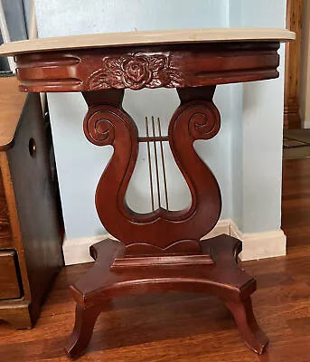 Vintage Genuine Mahogany Princess Anne Style W/Harp Base Parlor Table #66028621 • $320