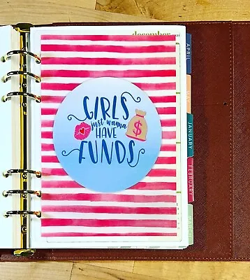 Girls Just Wanna Have Funds Cover Set 4 Erin Condren A5 Ring Agenda Binder • $15.96