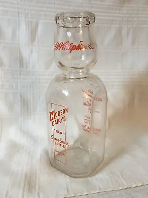 Vintage Quart Milk Bottle Modern Dairy Sheboygan Wisconsin Cream Top 1956 • $29.99