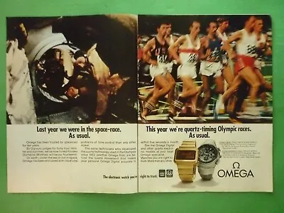 Watch Omega Digital-Speedsonic F300 Advertising 2 Pages Original 1976 Olympic • $111.73