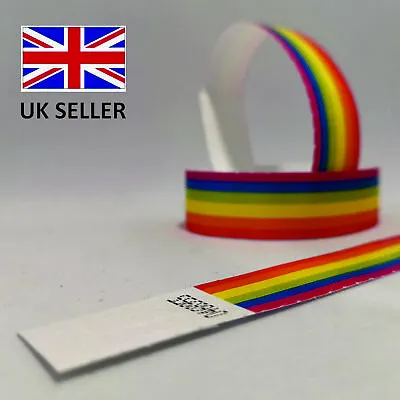 £4.39 • Buy TYVEK Paper ID Wristbands PRIDE RAINBOW Gay Lesbian LGBT LGBTQ Friendship Parade