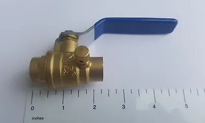 1 Piece 1/2  Sweat Ball Valve With Drain And Cap Lead Free Brass 600 Wog • $4.99