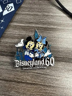 Disneyland 60th Anniversary Diamond Celebration Lanyard Pin  Mickey Minnie NWT  • $9.99
