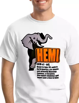Hemi Elephant Logo - 100% Cotton Men's Graphic T-Shirt - 426/Plymouth/mopar • $19.95