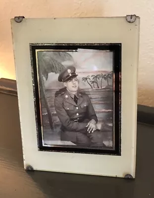Vintage Framed Military Photograph Of Man In Uniform • $12