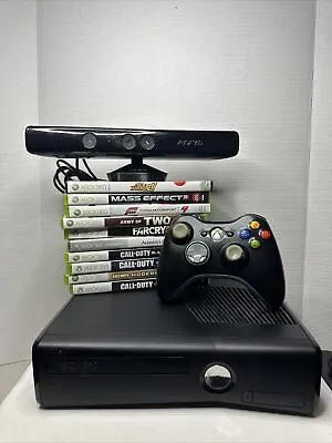 Microsoft Xbox 360 S Console Gaming System 1439 W/10 Games Tested & Works VGC. • $99.99