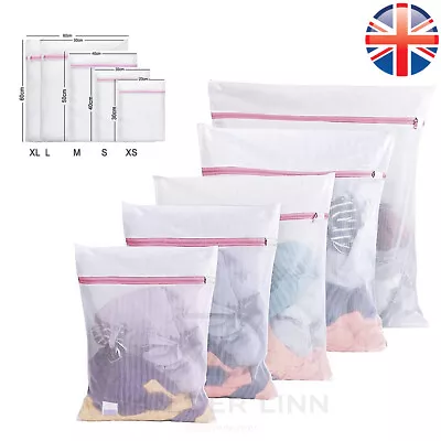 VDL ZIPPED LAUNDRY Wash Net Bag 5 Sizes Mesh Bra Socks Lingerie Clothes Washing • £19.08