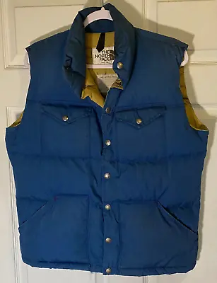 Vintage North Face Navy Blue Puffer Vest Down M Medium • $35