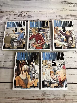 Bakuman Manga Comic Lot Paperback Books Volumes 1-5 English Language • $23.79