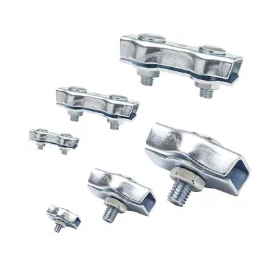 £1.08 • Buy 2mm 3mm 4mm 5mm 6mm 8mm Wire Rope Clamp Duplex Simplex Galvanised Zinc Plated