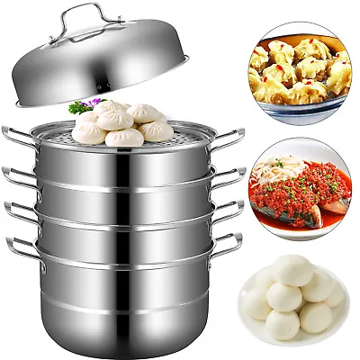 VEVOR ∅28cm/11'' Food Steamer 5 Tier Cooking Pot Cookware Food Stock Steamer SUS • $49.89