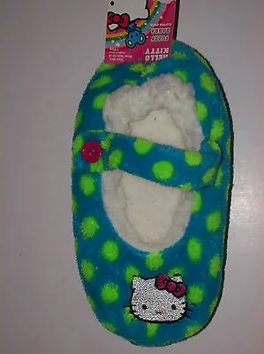 Hello Kitty Girls Mary Jane Slipper Socks Warm Fuzzy Babba 1pr Sz M/L P Dot  • $9.99