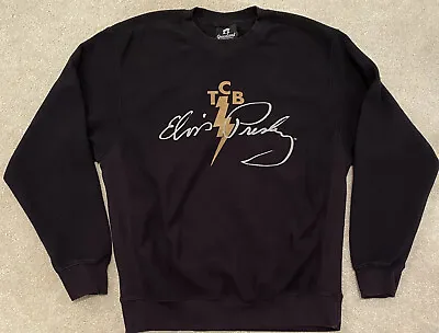 Elvis Presley GRACELAND Sweatshirt LARGE Black TCB Signature 2017 • $18.95