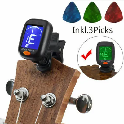 $7.56 • Buy Digital Chromatic LCD Clip-On Electric Tuner For Bass, Guitar, Ukulele, Violin
