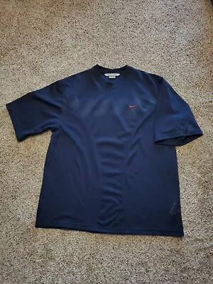 Vintage Nike Mesh T Shirt Large Mens Blue Short Sleeve  Crew Neck Swoosh Y2K  • $25
