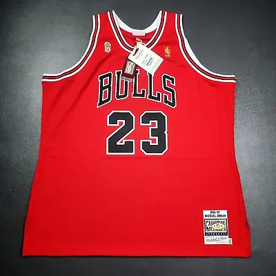 100% Authentic Michael Jordan Mitchell Ness 96 97 Flu Game Bulls Jersey 56 3XL • $250.75
