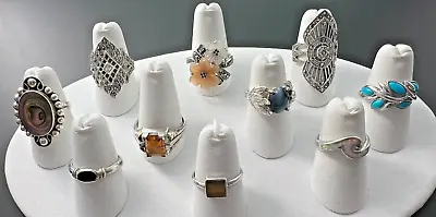 Artisan Sterling Silver 925 Multi-gemstone Turquoise Statement Rings Bands Lot • $135