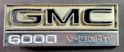 OEM 1970s GMC 6000 V-Eight Quarter Panel Emblem BC10 697203 • $25.34