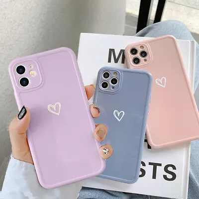 $8.99 • Buy Girls Heart Shockproof Case For IPhone 11 12 13 Pro Max XR 8 7 SE Soft TPU Cover