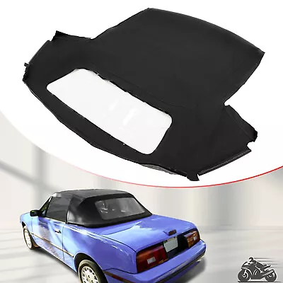 For Ford Mercury Capri 1990-June 1993 Black Convertible Soft Top &Plastic Window • $189