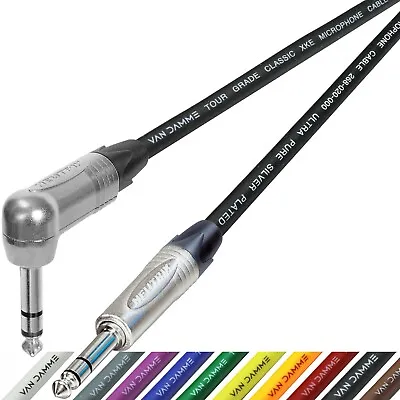 Straight Right Angle Stereo TRS Jack Cable 1/4 6.35mm Neutrik Van Damme Lead • £33.57