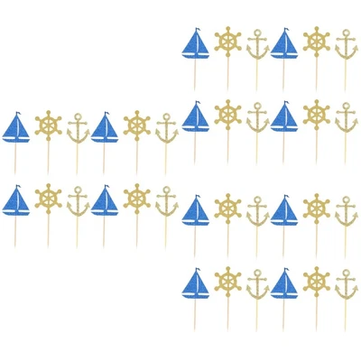 £12.99 • Buy Pirate Decor Dessert Flag Sailboat Boat Anchor Cake Inserting Card Fruit Child