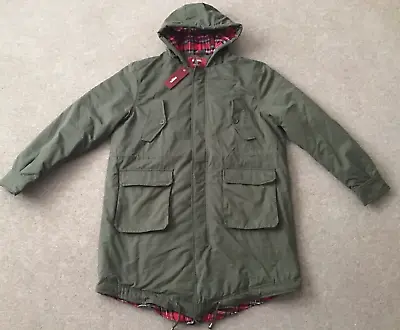 Bnwt  - Merc Tobias M51 Fishtail Combat Parka - Lined - Olive Green - Medium • £89