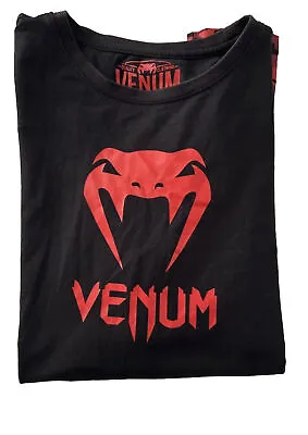 Venum Mens Classic T-Shirt Crew Neck Short- Black/Red Size XL • $15