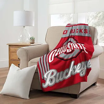 NCAA Officially Licensed Ohio State Buckeyes 46  X 60  Microfiber Throw Blanket • $26.99