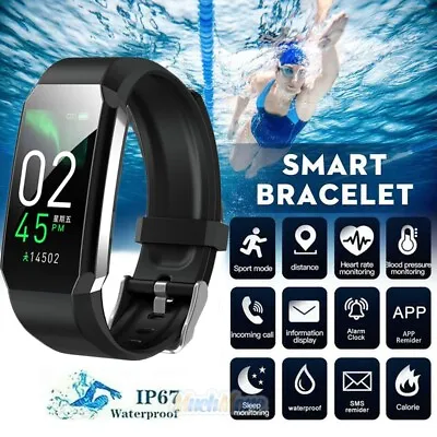 $13.77 • Buy Waterproof Bluetooth Smart Watch Heart Rate Blood Pressure Monitor Fitness Track
