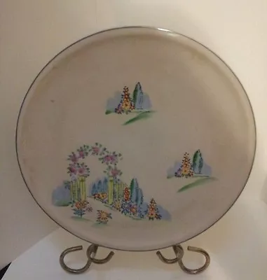 Vintage MIKORI Ware Hand Painted Cake Plate Chop Plate 11-7/8 Inches - Japan • $24.99