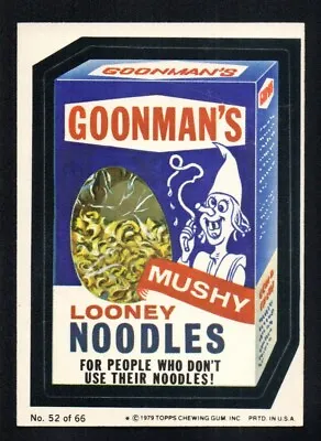  Goonman's Noodles 1979 Topps Wacky Packages Sticker #52 Nearmint Sharp Corners • $1.82
