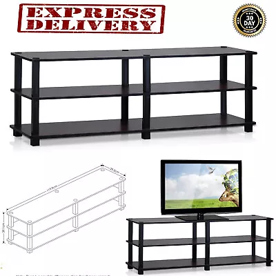 TV Stand For 55 Inch Media Storage Shelf Black 3 Tier Home Entertainment Center • $52.99