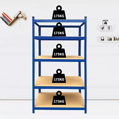 150 X 70 X 30CM EXTRA WIDE HEAVY DUTY 5 TIER SHELF SHELVING UNITS GARAGE STORAGE • £22.20