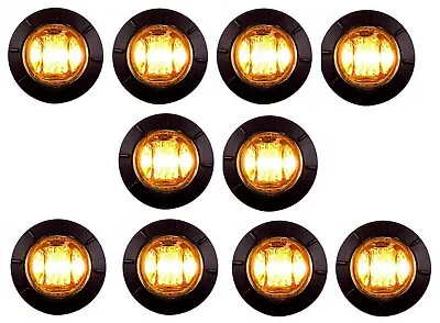 10 Maxxima 3/4  Amber Bullet 3 LED Penny Marker Lights 5yr Warranty  M09300Y • $49.19