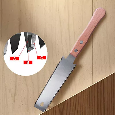 Double-sided Hand Saw W/ Wooden Handle Woodworking Cutting Fine Tooth  • £9.62