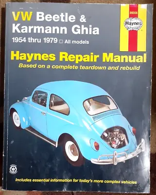 Haynes VW Volkswagen Beetle/Karmann Ghia/All Models 1954-1979 Repair Manual • $24.95