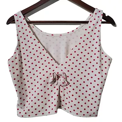 VTG Currants By Jeri-Jo Cropped Top Size L Pink Barbiecore 80s Sleeveless Womens • £14.45