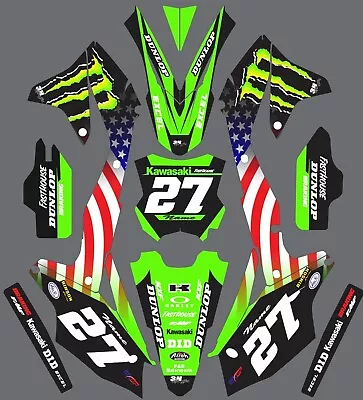 Graphic Kit For 2016-2018 Kawasaki KX450f KX 450f American Monster Decals • $95.99