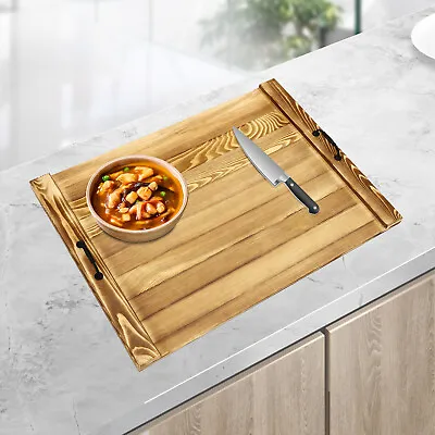 Wood Stove Top Cover Noodle Board Stove Cover Wooden Stovetop Cover W/ 2*Handles • $47