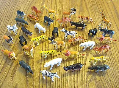 $16.45 • Buy 36 New Zoo Animals 2  Toy Playset Wild Jungle Gorilla Zebra Tiger Lion Safari