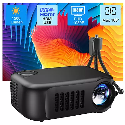 Portable Mini Projector LED HD 1080P AV Home Cinema Theater LCD Projector HDMI • $33.69