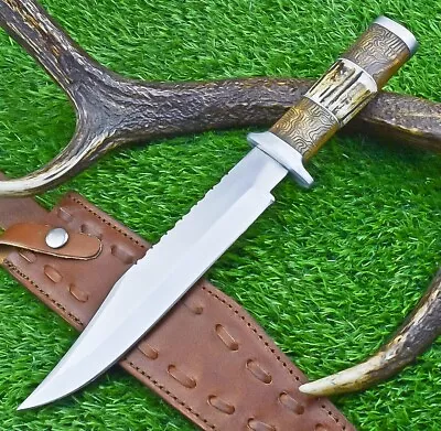 13  Custom Handmade D2 Steel Hunting Knife Bowie Knife W/Sheath EX-7094 • $5.51