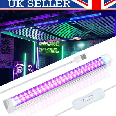 USB LED UV Ultraviolet Strip Tube Light 40 Leds Bar Club Party Lamp Blacklight • £10.69