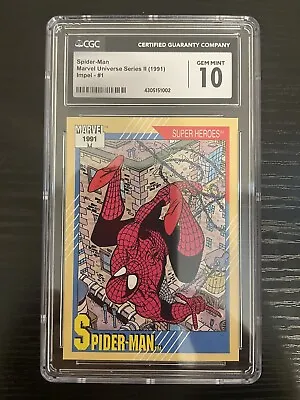 1991 Marvel Universe Series Ii Spider-man #1 Cgc Gem Mint 10 • $185