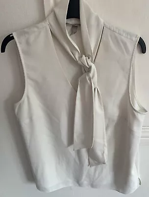 H&M Sleeveless. Scarf Tie V Neck Blouse Top  -10 • £1.88